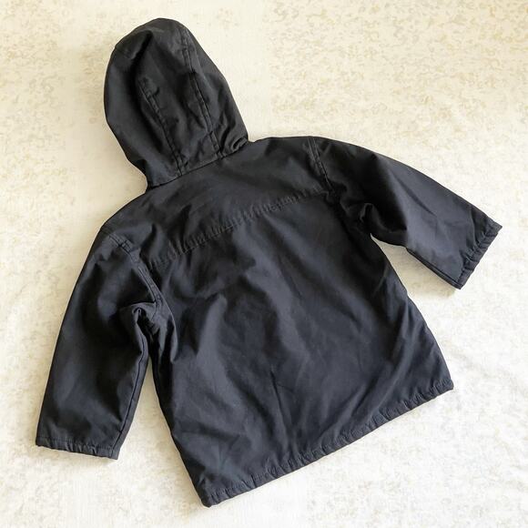 Vintage 2002 baby Gap Size 4 Hooded Toggle Jacket Black Pockets Y2K Early 2000s - Picture 3 of 7